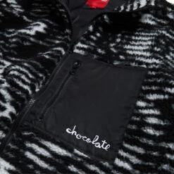 Chocolate Static Sherpa Fleece Sweater - White/Black -DADDIES Skate Gear 889846329922 3