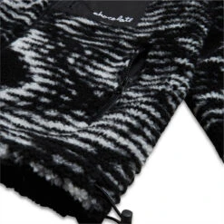 Chocolate Static Sherpa Fleece Sweater - White/Black -DADDIES Skate Gear 889846329922 4