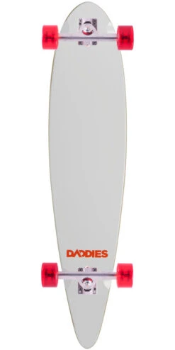 Daddies Logo Pintail Longboard Complete - White