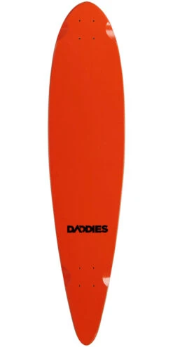 Daddies Logo Pintail Longboard Deck - Orange