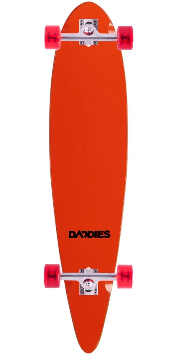 Daddies Logo Pintail Longboard Complete - Orange 3 Daddies Logo Pintail Longboard Complete - Orange