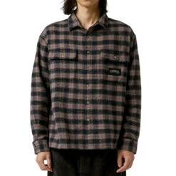 Former Manners Plaid Long Sleeve Shirt - Taupe