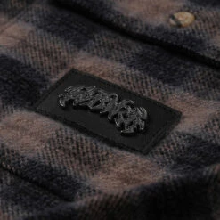 Former Manners Plaid Long Sleeve Shirt - Taupe -DADDIES Skate Gear 9357594229210 4