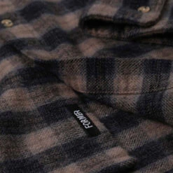 Former Manners Plaid Long Sleeve Shirt - Taupe -DADDIES Skate Gear 9357594229210 5