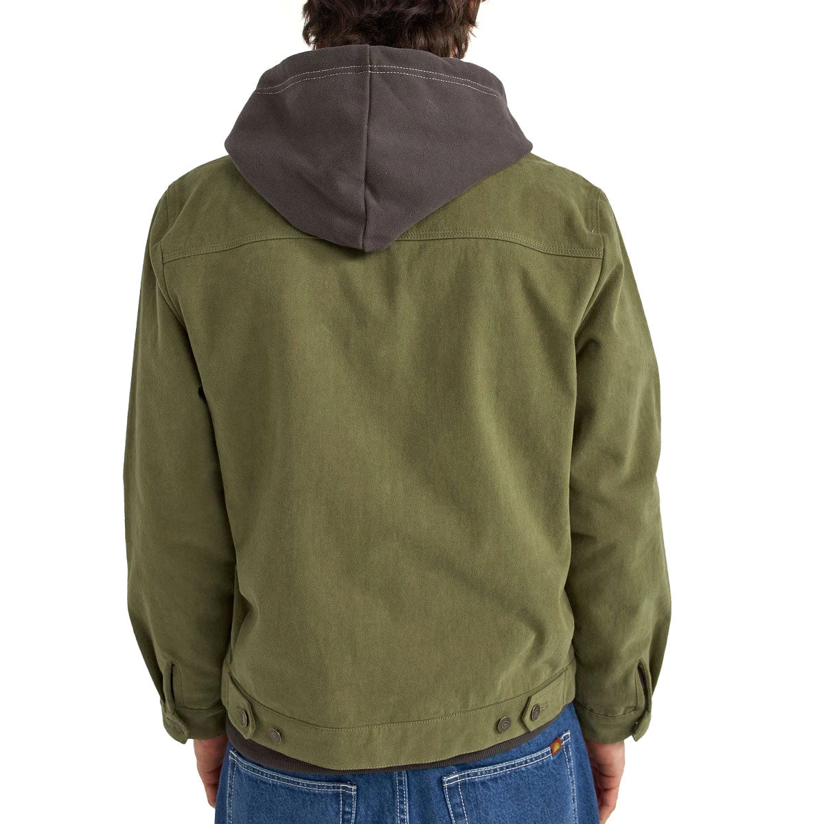 Rhythm Brushed Twill Trucker Jacket - Olive 4 Rhythm Brushed Twill Trucker Jacket - Olive - Image 2
