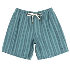 Rhythm Paisley Stripe Beach Jam Shorts - Vintage Green