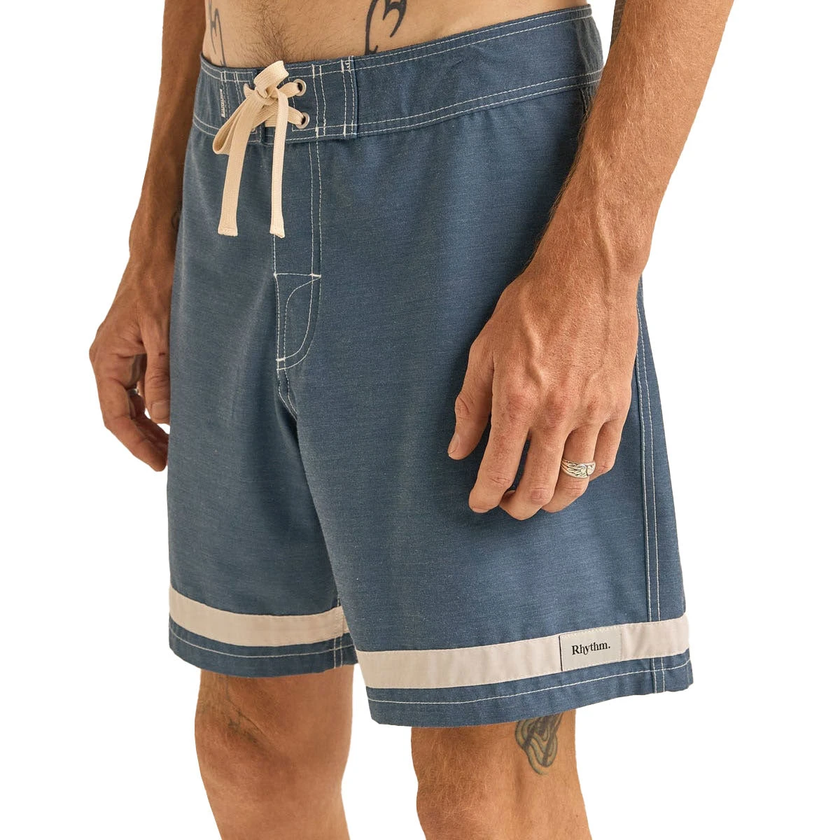 Rhythm Signature Stripe Boardshorts - Navy 4 Rhythm Signature Stripe Boardshorts - Navy - Image 2