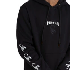 Rhythm Scorpion Heavyweight Fleece Hoodie - Black -DADDIES Skate Gear 9360397182828 3