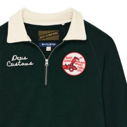 Deus Ex Machina Specter Zip Sweatshirt - Racing Green -DADDIES Skate Gear 9360877007542 3