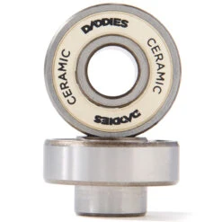 Daddies Ceramic Built In Skateboard Bearings - White
