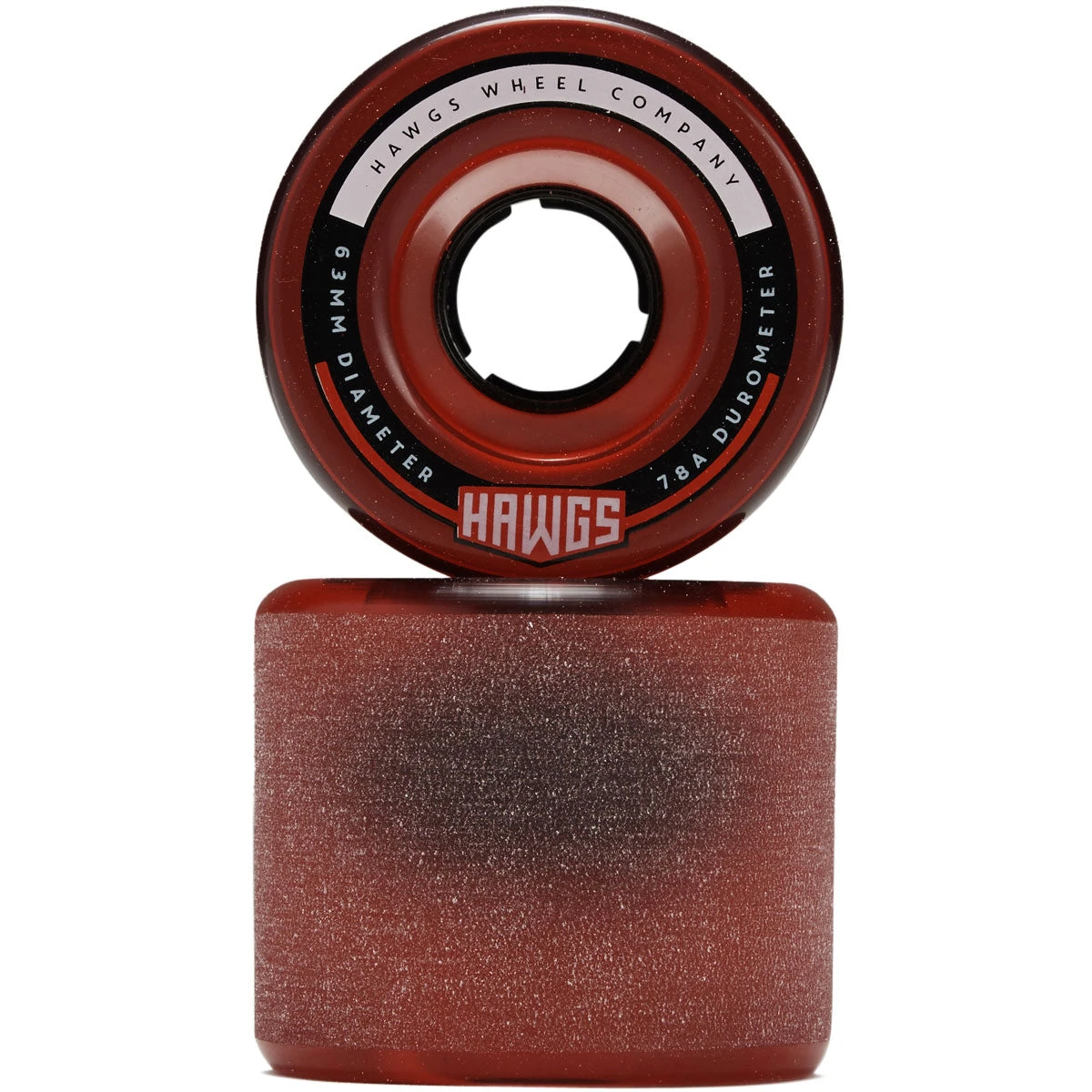 Hawgs Fatty 78a Stone Ground Longboard Wheels - Clear Red - 63mm 4 Hawgs Fatty 78a Stone Ground Longboard Wheels - Clear Red - 63mm - Image 2