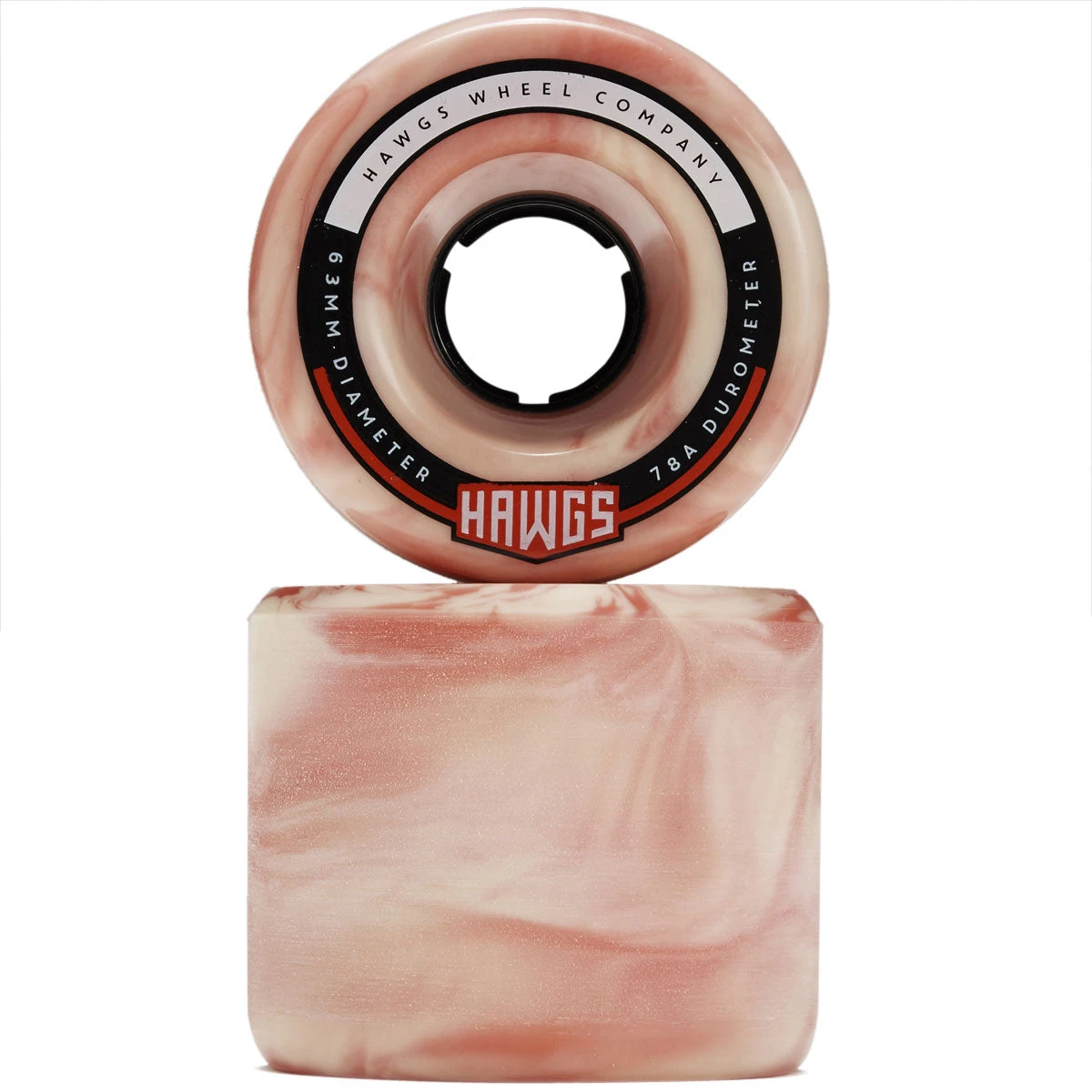 Hawgs Fatty 78a Stone Ground Longboard Wheels - Pink/White - 63mm 4 Hawgs Fatty 78a Stone Ground Longboard Wheels - Pink/White - 63mm - Image 2