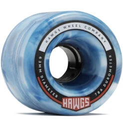 Hawgs Fatty 78a Stone Ground Longboard Wheels - Sky Blue Swirl - 63mm