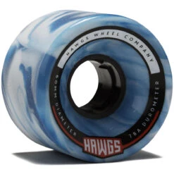 Hawgs Chubby 78a Stone Ground Longboard Wheels - Blue/White Swirl - 60mm