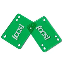 CCS Clear Skateboard Riser Pads - Green - 1/8"