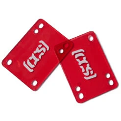 CCS Clear Skateboard Riser Pads - Red - 1/8"