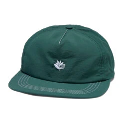 Magenta Plant Nylon Snapback Hat - Forest Green