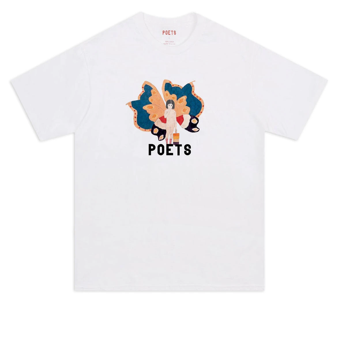 Poets Butterfly Girl Dtg T-Shirt - White 2 Poets Butterfly Girl Dtg T-Shirt - White