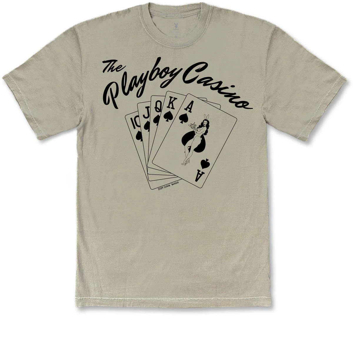 Color Bars X Playboy Casino T-Shirt - Khaki 4 Color Bars X Playboy Casino T-Shirt - Khaki - Image 2