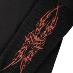 Welcome Caste Layered Long Sleeve Knit Shirt - Black/Red -DADDIES Skate Gear BQ78C91 4