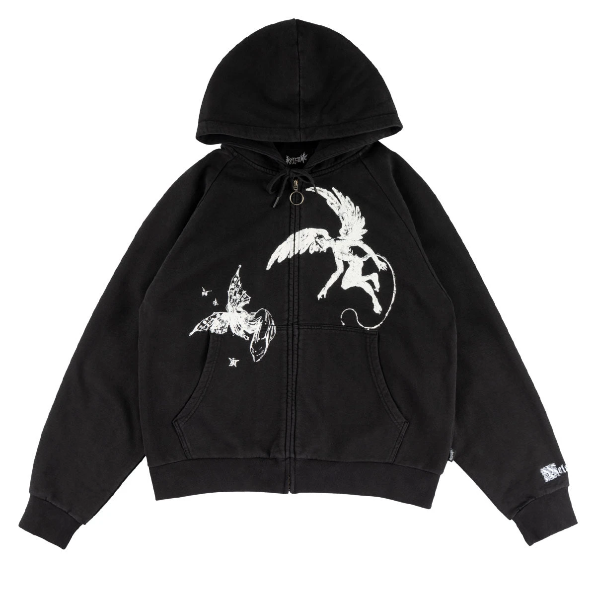 Welcome Duality Cropped Zip Hoodie - Black 3 Welcome Duality Cropped Zip Hoodie - Black