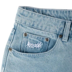 Welcome Linger Baggy Denim Shorts - Washed Blue -DADDIES Skate Gear BQ78CC7 3