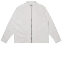 Hoddle Thorn Zip Up Long Sleeve Shirt - White