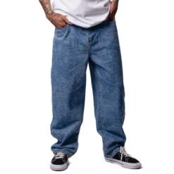 Hoddle 16oz Ranger Jeans - Light Wash Laser Etching -DADDIES Skate Gear BQ7910E 4