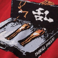 Evisen Mountain High Jacquard Crewneck Sweatshirt - Brick 9 Evisen Mountain High Jacquard Crewneck Sweatshirt - Brick -DADDIES Skate Gear BQ82074 4