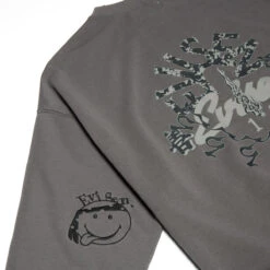 Evisen Indivisible Lightweight Crewneck Sweatshirt - Charcoal -DADDIES Skate Gear BQ8207A 4