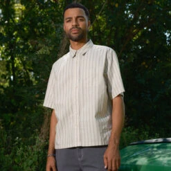 Quasi Kalvin Button Up Shirt - Tan -DADDIES Skate Gear BQ82C9B 3