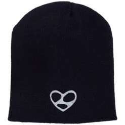 Limosine Heart Beanie - Navy/Silver Embroidery