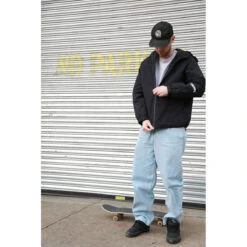 Theories Belvedere Pleated Denim Trouser Pants - Lightwash Blue -DADDIES Skate Gear BQ83F06 5