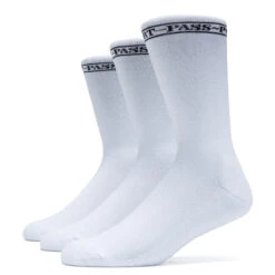 Passport Hi 3 Pack Of Socks - White