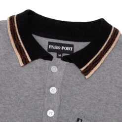 Passport Sunspot Organic Knit Polo Shirt - Grey -DADDIES Skate Gear BQ8417F 4