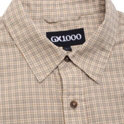 GX1000 Short Sleeve Button Down Shirt - Tan Plaid -DADDIES Skate Gear BQ85490 4