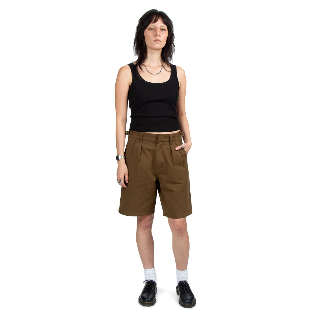 CCS Pleated Chino Shorts - Brown 6 CCS Pleated Chino Shorts - Brown - Image 4