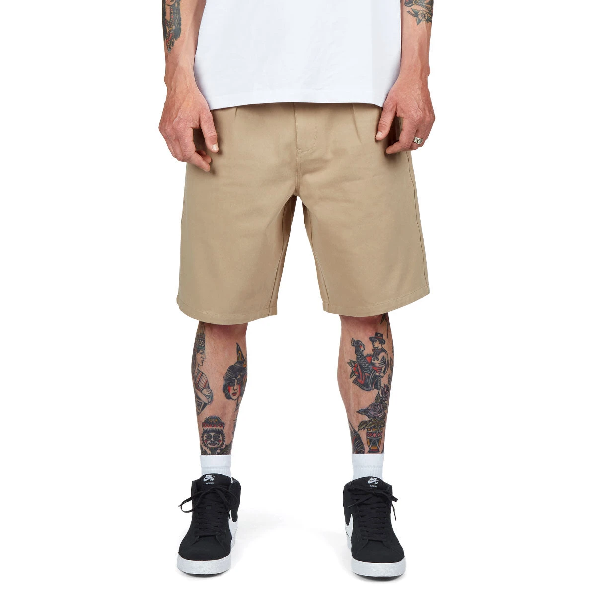 CCS Pleated Chino Shorts - Khaki 3 CCS Pleated Chino Shorts - Khaki