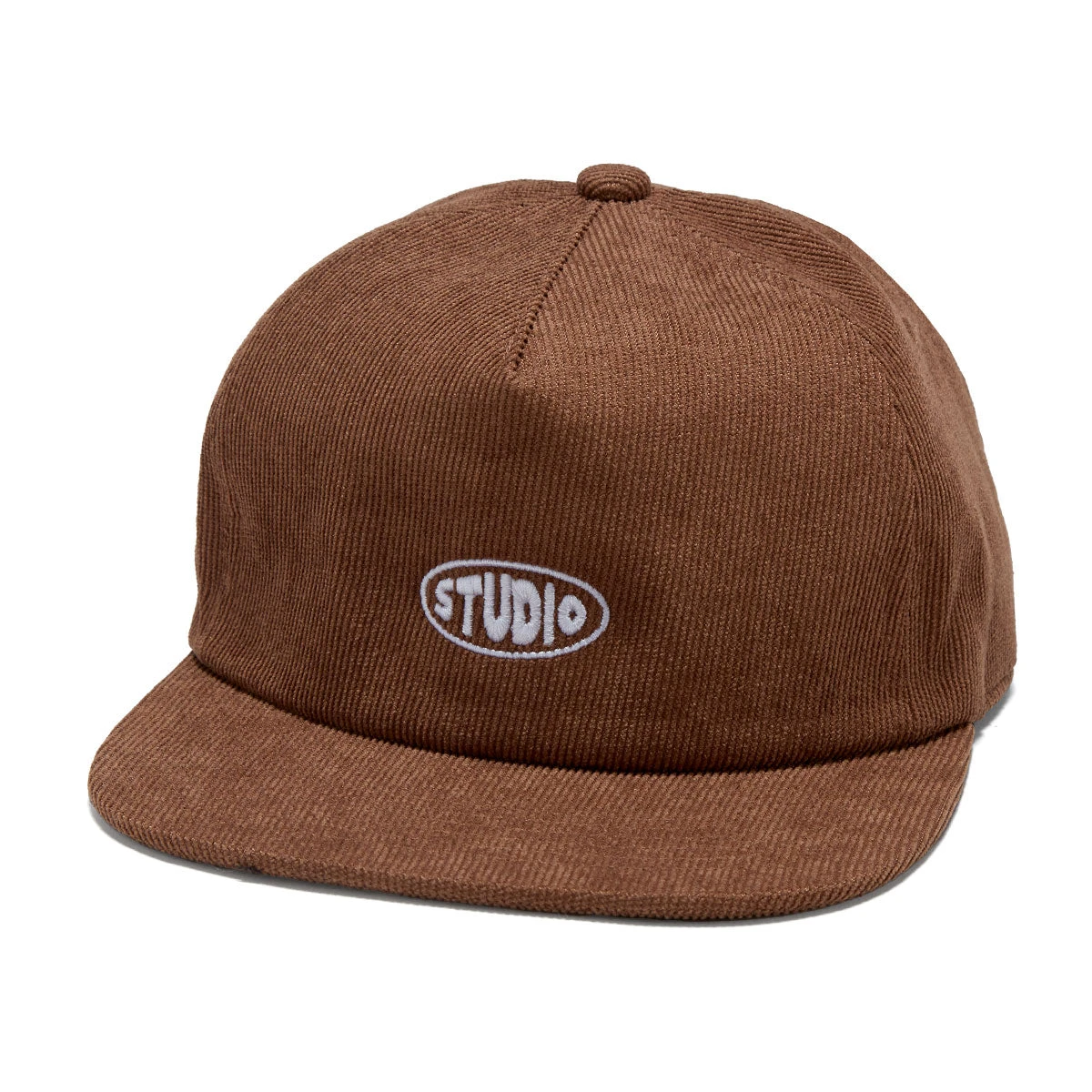 Studio Bubble 5 Panel Corduroy Snapback Hat - Brown 3 Studio Bubble 5 Panel Corduroy Snapback Hat - Brown