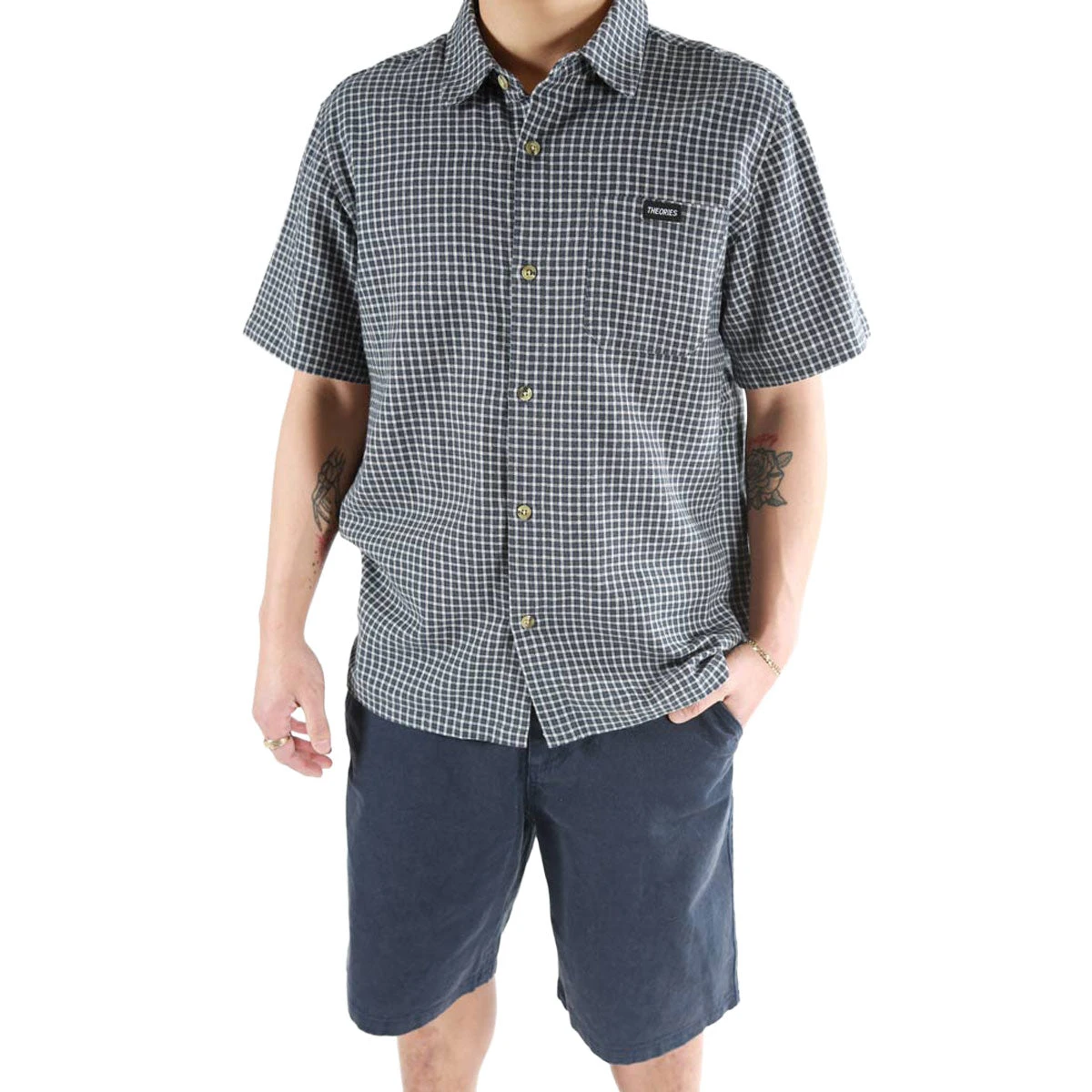 Theories Avignon Flannel Shirt - Sea 5 Theories Avignon Flannel Shirt - Sea - Image 3