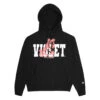Violet Flower Girl Hoodie - Black