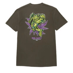 Reel Happy Good Times T-Shirt - Olive Green
