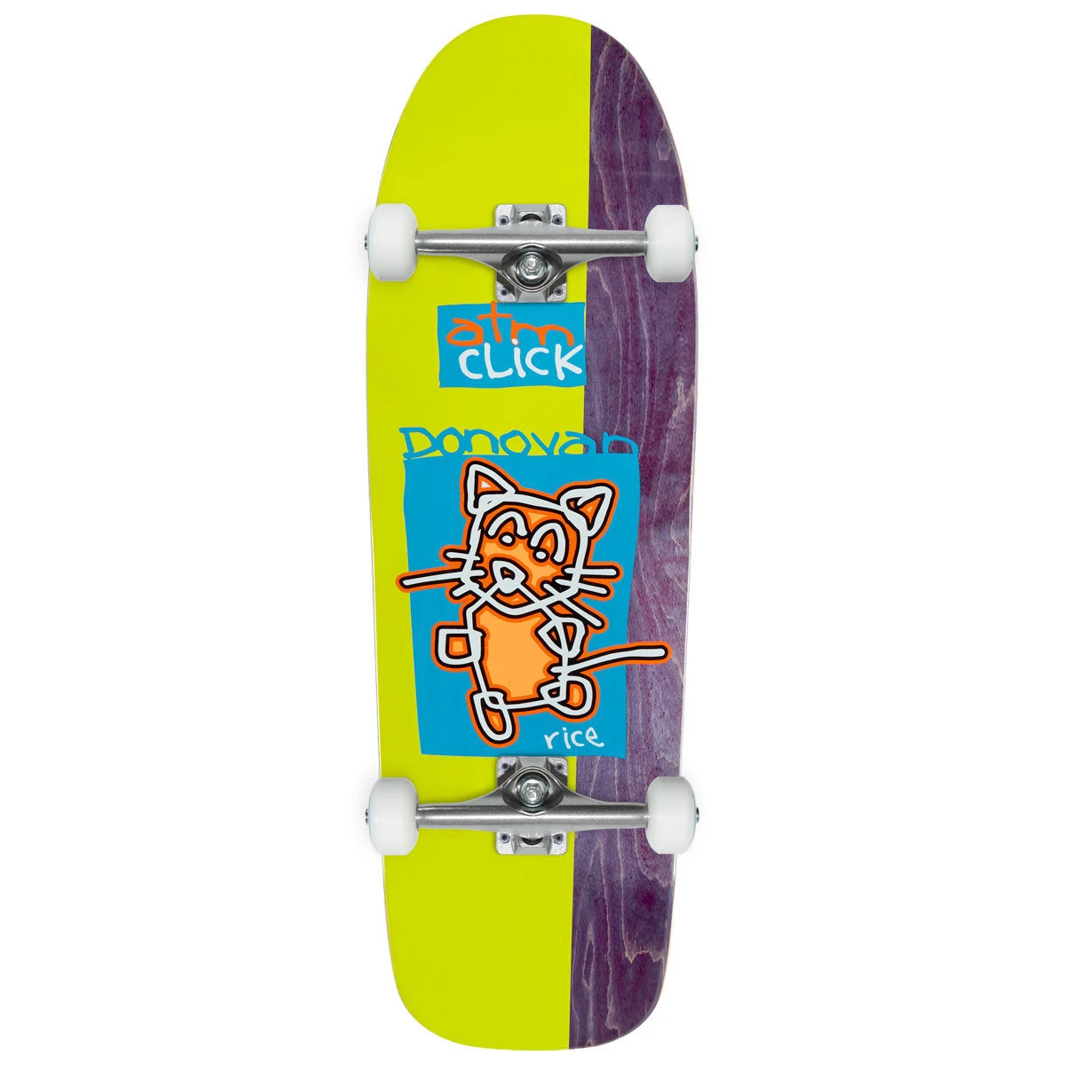 ATM Donovan Rice Cat Shaped Skateboard Complete - Assorted Split Veneer - 10.00" 3 ATM Donovan Rice Cat Shaped Skateboard Complete - Assorted Split Veneer - 10.00"