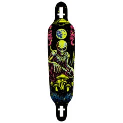 Daddies Mall Poster Drop Thru Longboard Deck - Black/Glow