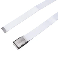 CCS Gunmetal 96 Logo Web Belt - White -DADDIES Skate Gear CCS webelt outline grey white 2