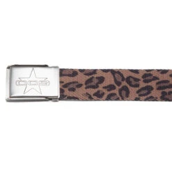 CCS Silver 97 Star Web Belt - Leopard -DADDIES Skate Gear CCS webelt star silver leopard 3