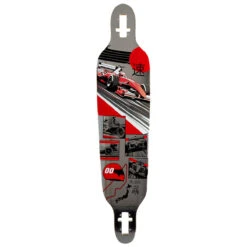 Daddies Race Car Drop Thru Longboard Deck - Silver Foil/Red
