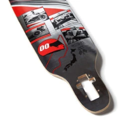 Daddies Race Car Drop Thru Longboard Deck - Silver Foil/Red -DADDIES Skate Gear F1 Longboard DropThru 4