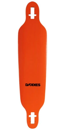 Daddies Logo Drop-Thru Longboard Deck - Orange