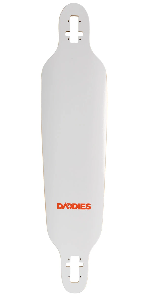 Daddies Logo Drop-Thru Longboard Deck - White 3 Daddies Logo Drop-Thru Longboard Deck - White